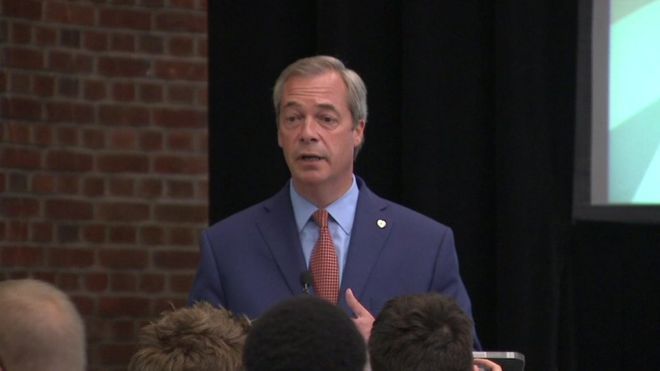 UKIP leader Nigel Farage stands down