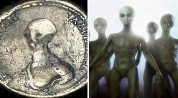 العثور على قطع نقدية تحمل صور المخلوقات الفضائية في مصر