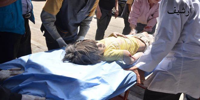 استشهاد 6 أطفال وإصابة 15 آخرين بجروح جراء اعتداءات إرهابية بالقذائف على حيي الشهباء والحمدانية بمدينة حلب