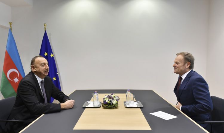 Prezident İlham Əliyev Avropa İttifaqı Şurasının prezidenti ilə görüşdü