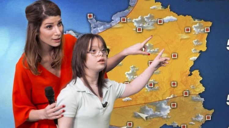 Melanie does the weather: Frenchwoman with Down's syndrome fulfils TV dream