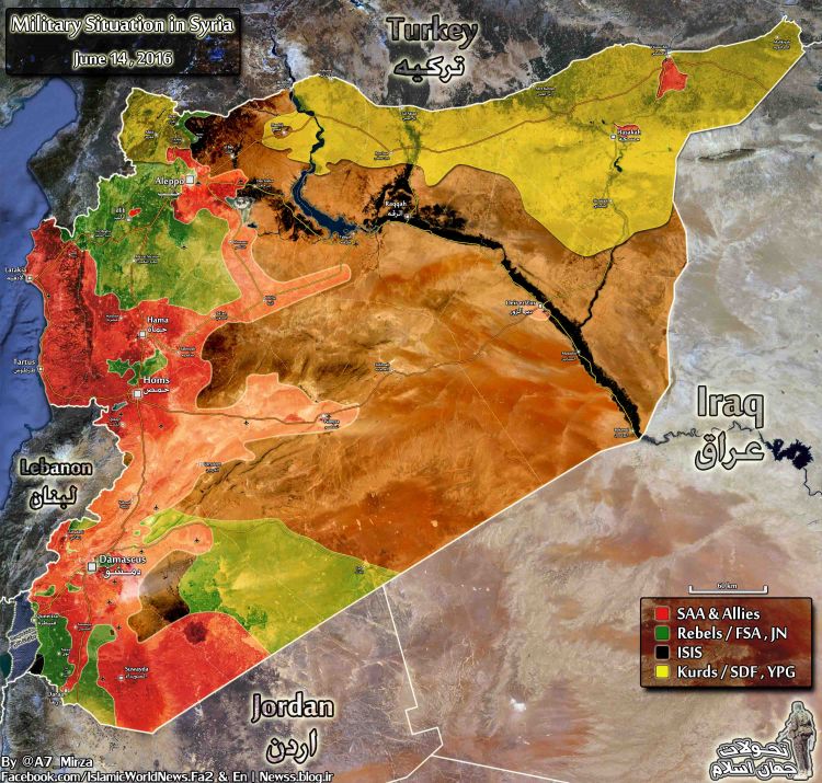 خريطة توزع القوى في عملية تحرير سوريا من "داعش"