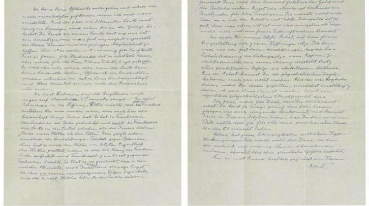 عرض خطابات بخط يد «آينشتاين» للبيع في مزاد بلوس أنجليس