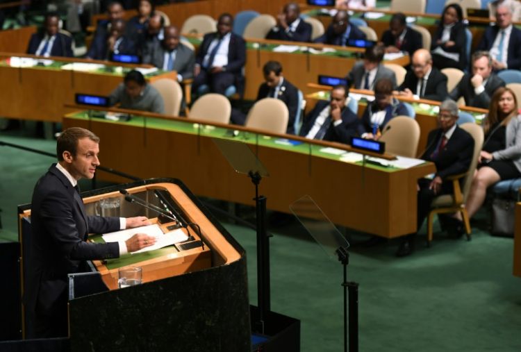 ماكرون يدعو من الامم المتحدة لتشكيل مجموعة اتصال حول سوريا