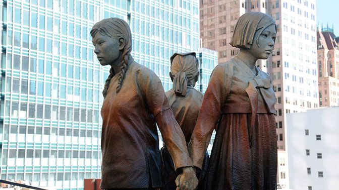 В США установили памятник жертвам сексуальной эксплуатации в японских борделях