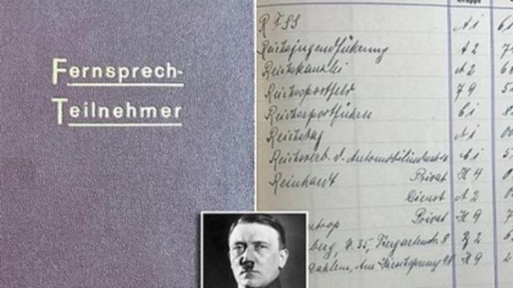 Adolf Hitlerin telefon kitabçası hərraca çıxarıldı Unikal informasiya mənbəyi...Kimlərin adları yoxdur ki?..