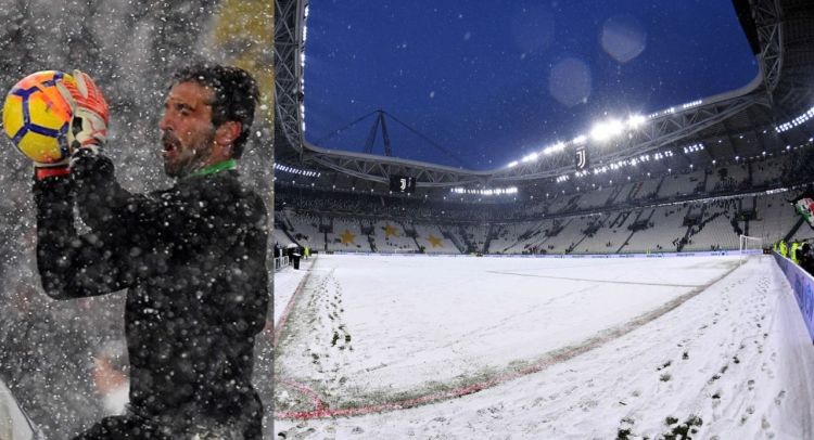 بالصور: هكذا بدا ملعب يوفنتوس بعدما غطّته الثلوج