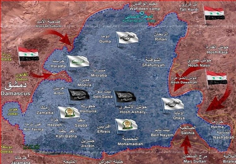 طبيعة الفصائل المسلحة في الغوطة الشرقية والمناطق التي تشملها الهدنة الإنسانية