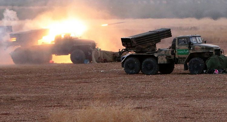 استخدام نوع مخفف من راجمات الصواريخ في معركة الغوطة الشرقية
