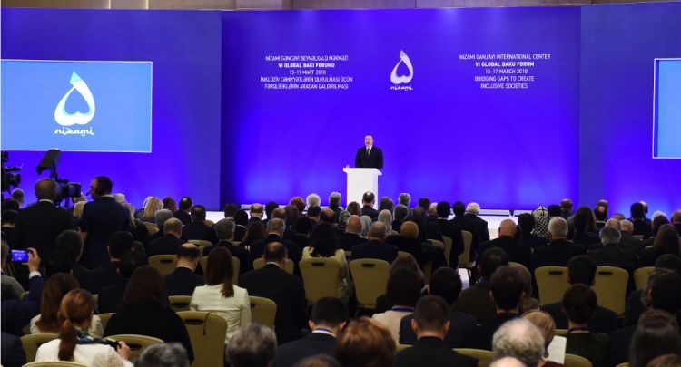 VI Глобальный Бакинский форум начал работу Президент Азербайджана Ильхам Алиев принимает участие в открытии Форума