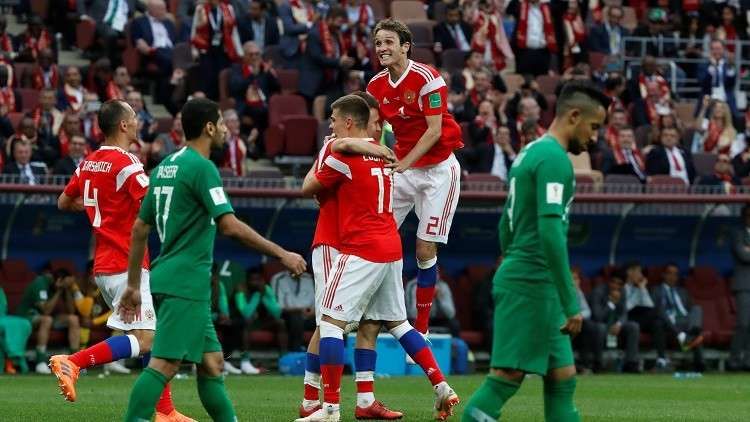 روسيا تمطر شباك السعودية بالأهداف في افتتاح مونديال 2018