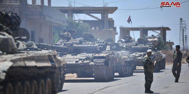 الجيش  يعلن تحرير بلدة الغارية الغربية ويواصل عملياته ضد تجمعات وخطوط إمداد إرهابيي  جبهة النصرة
