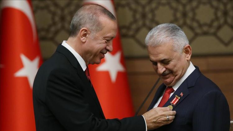 Erdogan honors Yildirim with Order of Merit