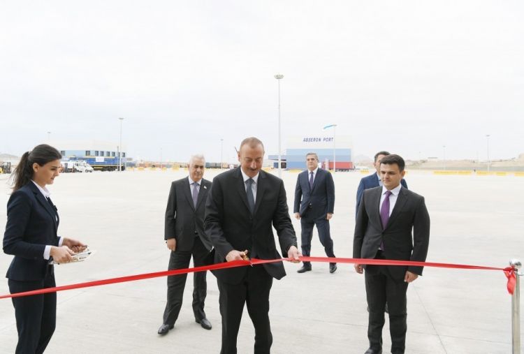 Президент Ильхам Алиев принял участие в открытии Абшеронского логистического центра