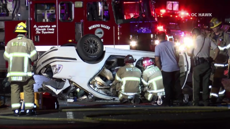 Four die in accident that closes 60 Freeway in Moreno Valley