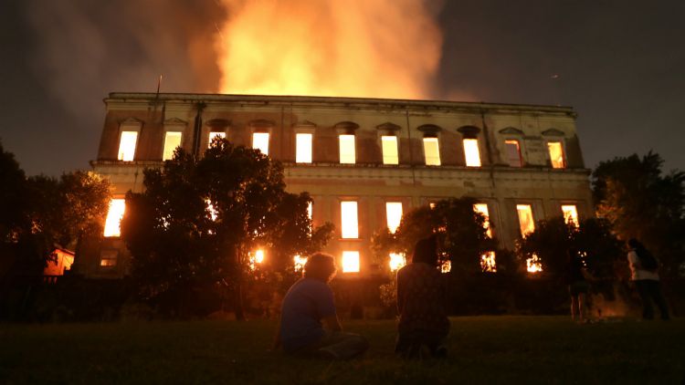 What was lost in the Brazil National Museum fire?