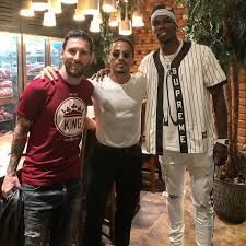 Leonel Messi and Paul Pogba at This Restaurant