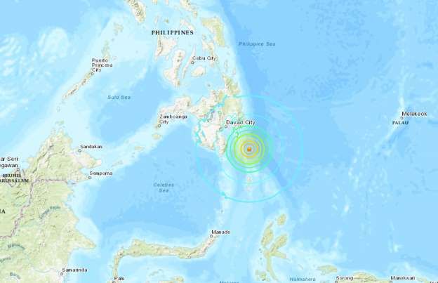 Earthquake of 6.9 strikes off Philippines small tsunami possible