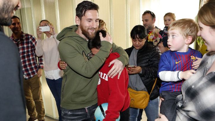 Messi and Suarez give sick children a day to remember