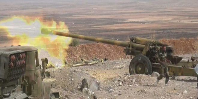 وحدات الجيش تدمر آليات وأوكاراً للإرهابيين في عمق مناطق انتشارهم بريفي حماة وإدلب