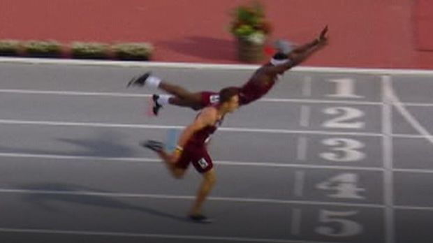"Supermen leap" by American athlete