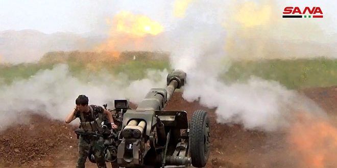 الجيش ينفذ عمليات دقيقة ضد خطوط إمداد الإرهابيين ويوقع قتلى في صفوفهم بريفي إدلب وحماة