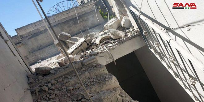 استشهاد مدني وإصابة 3 آخرين جراء اعتداء الإرهابيين بالصواريخ على بلدة شيزر بريف حماة الشمالي
