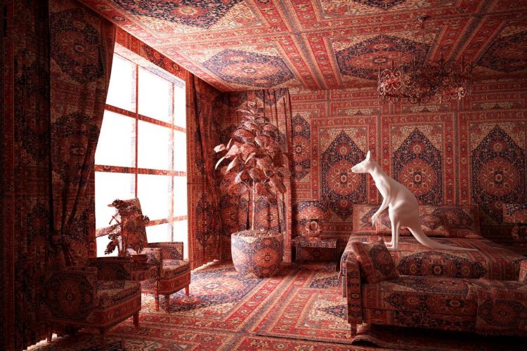 أذربيجاني يغطي غرفاً بأكملها بالسجاد بدلاً من الأرض فقط.. لضم الشرق والغرب
