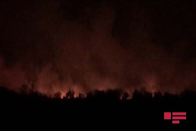 Armenian military units set fire in Gulluja village of Aghdam