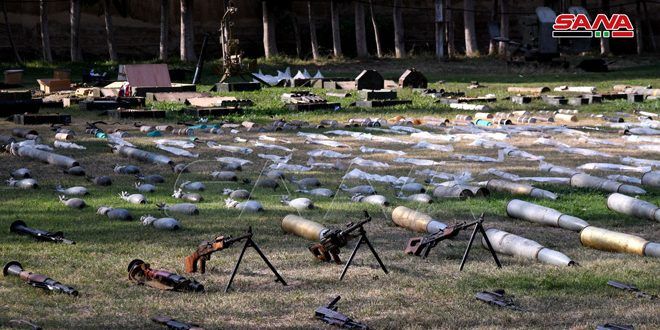 العثور على صواريخ تاو أمريكية ومواد سامة من مخلفات الإرهابيين في أرياف دمشق ودرعا وحماة