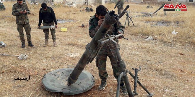 الجيش يوجه ضربات مركزة على مواقع التنظيمات الإرهابية ويقضي على عدد منهم في ريف حلب الجنوبي الغربي