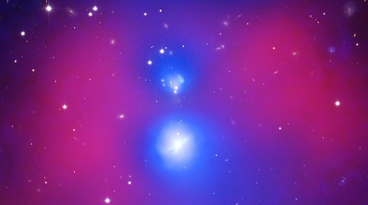 Astronomers have detected two galaxy groups on a violent collision course