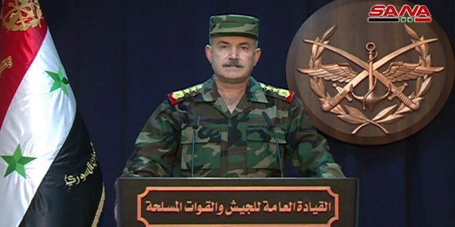 القيادة العامة للجيش: وحدات الجيش تطهر مدينة معرة النعمان و28 بلدة وقرية من الإرهاب في ريف إدلب الجنوبي