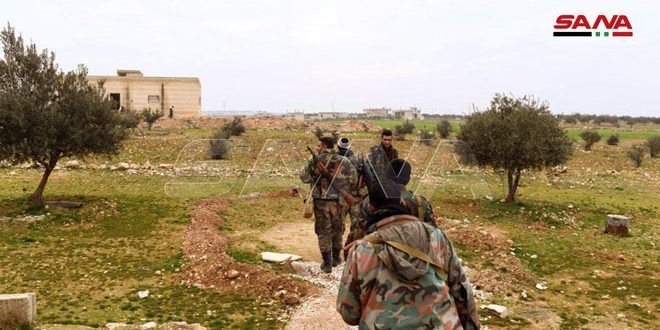 وحدات الجيش تواصل عملياتها ضد التنظيمات الإرهابية بريفي إدلب الشمالي وحلب الجنوبي وتحقق تقدماً في قرى وبلدات عدة