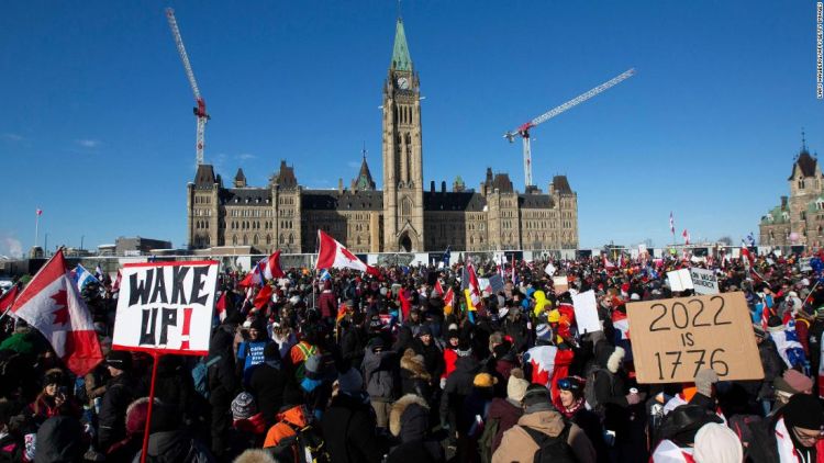 US citizens protesting Covid-19 restrictions in Canada labelled as occupiers
