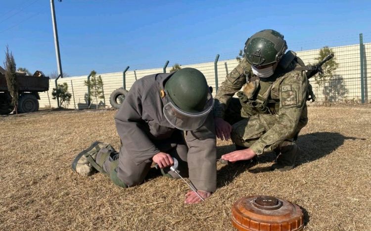 Турецкие специалисты проводят занятия по разминированию с азербайджанскими военными