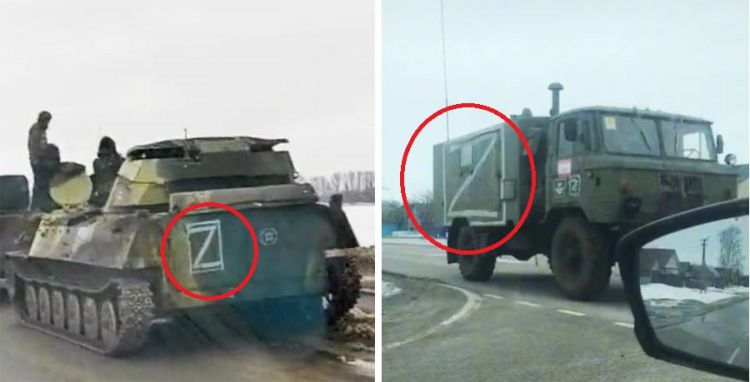 Rusiya tanklarının üzərində yazılan hərflərin mənası nədir?