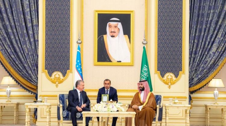 ولي العهد السعودي ورئيس أوزبكستان يعقدان جلسة مباحثات