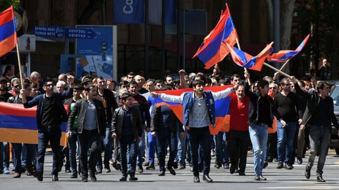 Ermənistanda Rusiyaya qarşı etirazlar baş qaldırdı
