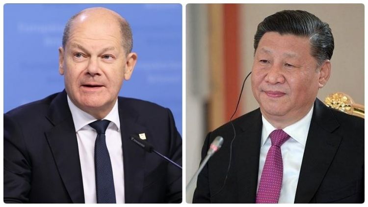 German chancellor, Chinese president vow to work for global peace