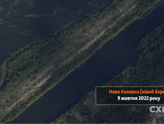 Спутниковые фото обороны армии России на левом берегу Днепра