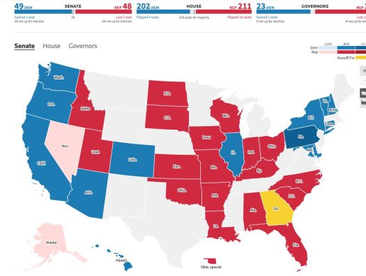 Названы предварительные результаты выборов в Конгресс США