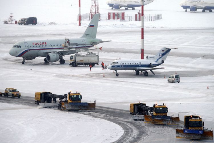 В аэропортах Москвы из-за снегопада задержано более 40 рейсов