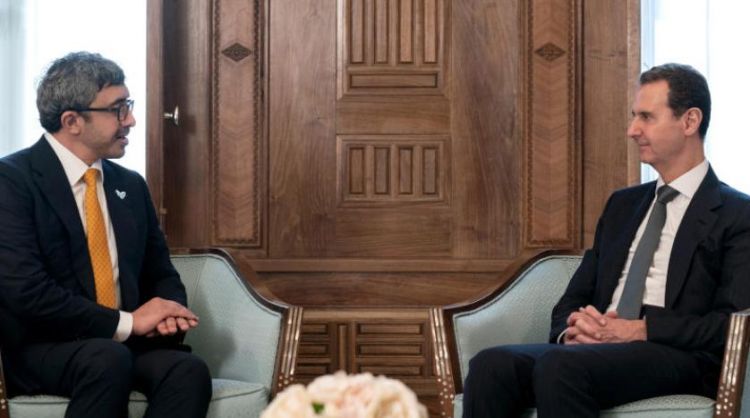 وزير خارجية الإمارات يجتمع مع الرئيس السوري في دمشق