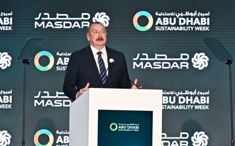 الرئيس إلهام علييف: التعاون مع شركة  مصدر الإمارتية سيجعل من أذربيجان مصدر مهم للطاقة الخضراء