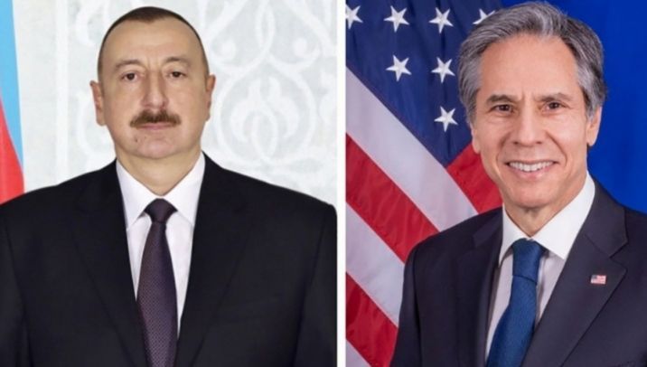 الرئيس إلهام علييف يناش الوضع في ممر لاتشين مع وزير الخارجية الأمريكي
