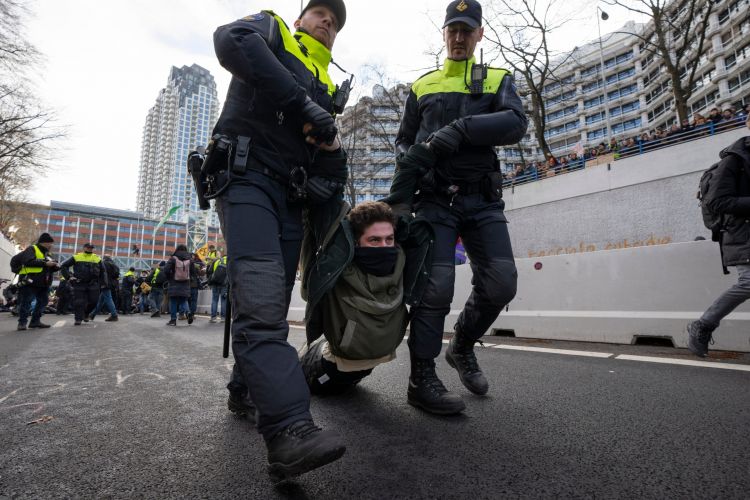 Dutch authorities arrest protesters after climate activists blocked road near The Hague