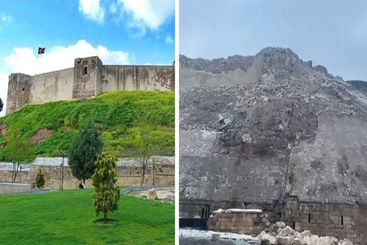 В результате землетрясения обрушилась историческая крепость в Газиантепе