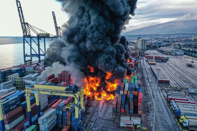 Turkiye’s İskenderun port on fire after powerful earthquake
