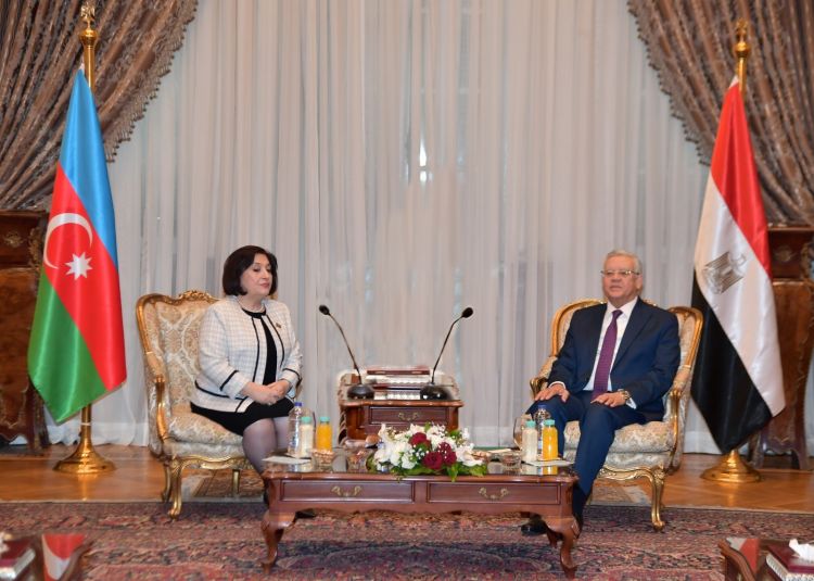 رئيس مجلس النواب المصري يلتقي رئيسة مجلس النواب الأذربيجاني